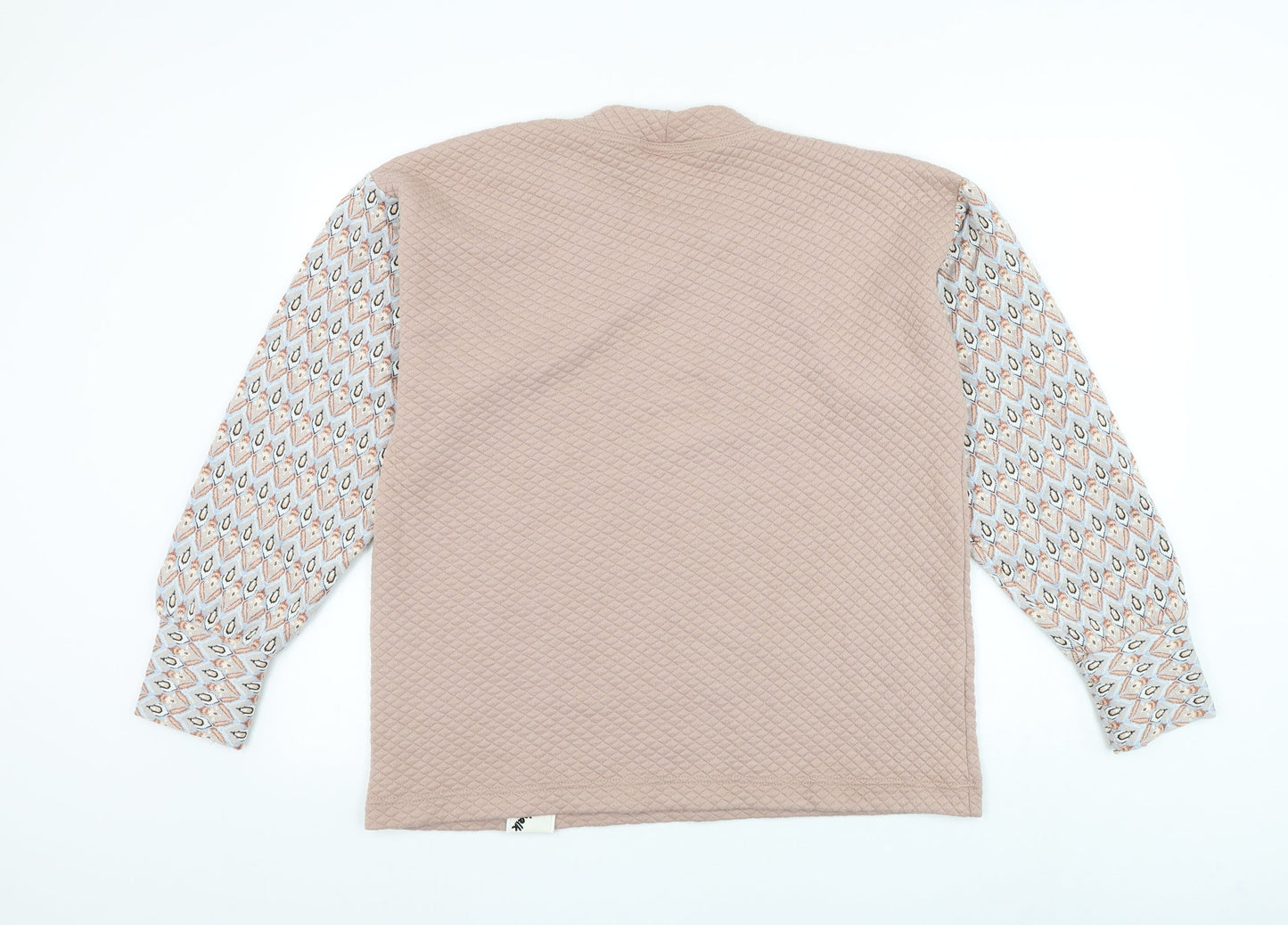 Preworn Womens Pink Geometric Polyester Pullover Sweatshirt Size L Pullover