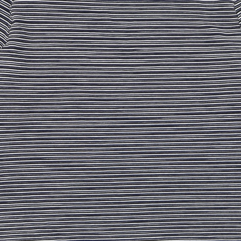 CC Womens Blue Round Neck Striped Viscose Pullover Jumper Size XL