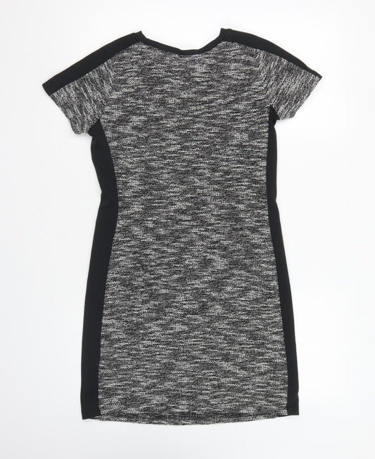 Avenue Womens Grey Polyester Pencil Dress Size 8 Round Neck Pullover