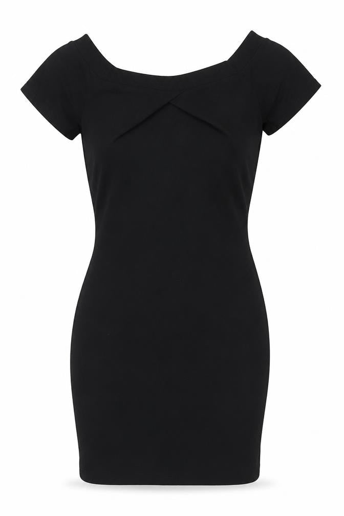 Cameo Rose Womens Black Polyester Bodycon Size 10 Boat Neck Pullover