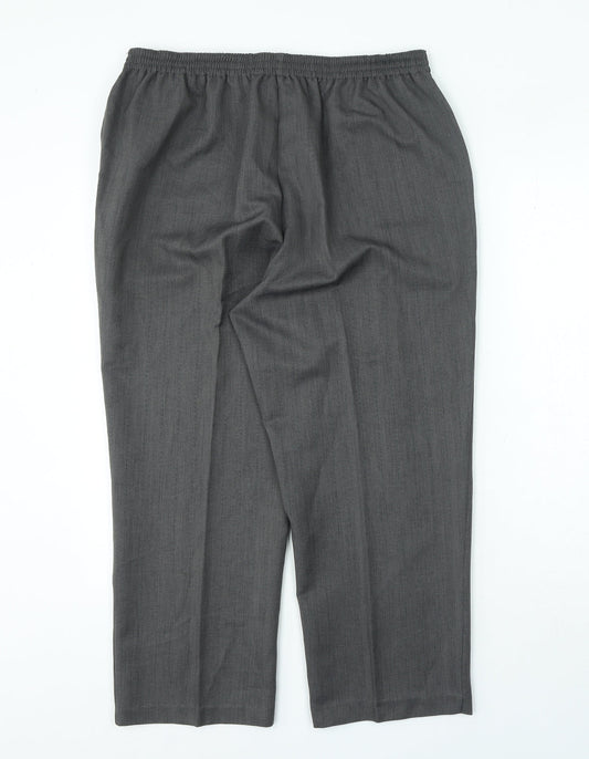 Petites Womens Grey Polyester Cropped Trousers Size L L25 in Regular