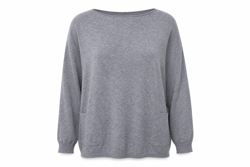Preworn Womens Grey Polyester Basic T-Shirt Size L Round Neck - Peral
