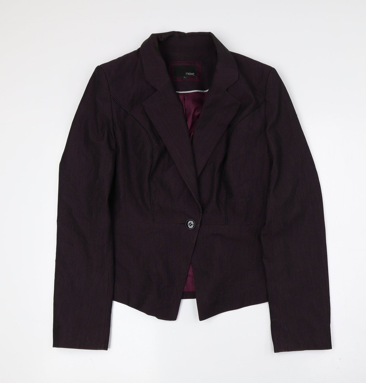 NEXT Womens Purple Polyester Jacket Blazer Size 10