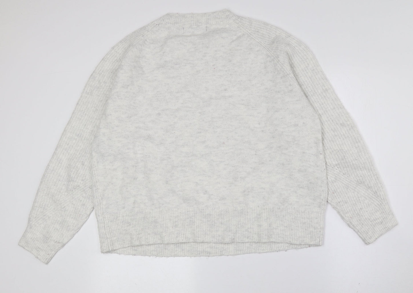 Marks and Spencer Womens Grey Crew Neck Acrylic Pullover Jumper Size L