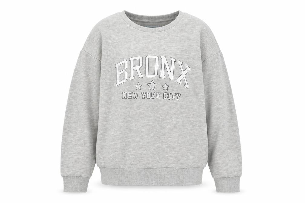 Primark Girls Grey Cotton Pullover Sweatshirt Size 8-9 Years Pullover - Bronx