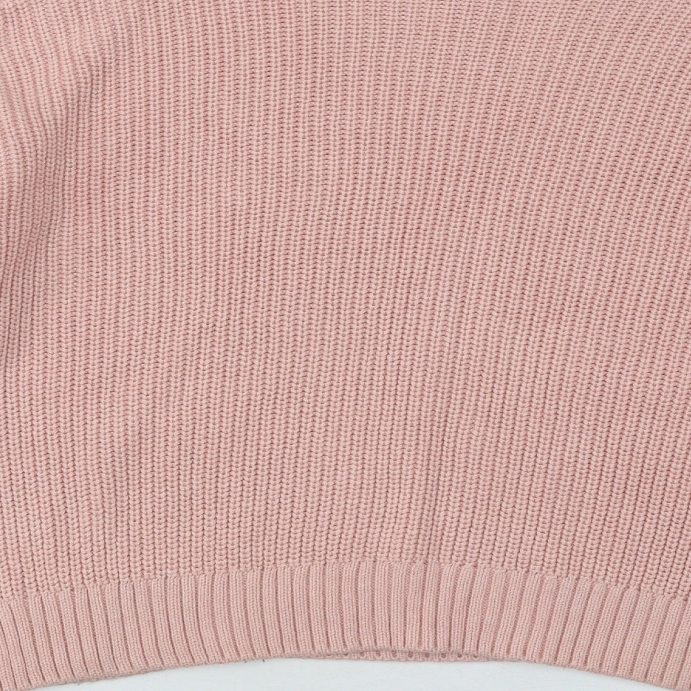 Divided by H&M Womens Pink Round Neck Acrylic Pullover Jumper Size S