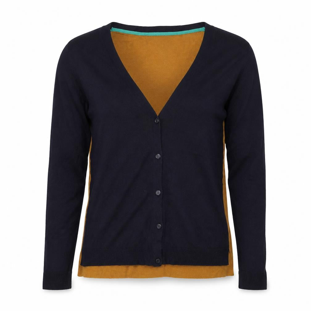 H&M Womens Blue V-Neck Viscose Cardigan Jumper Size XS