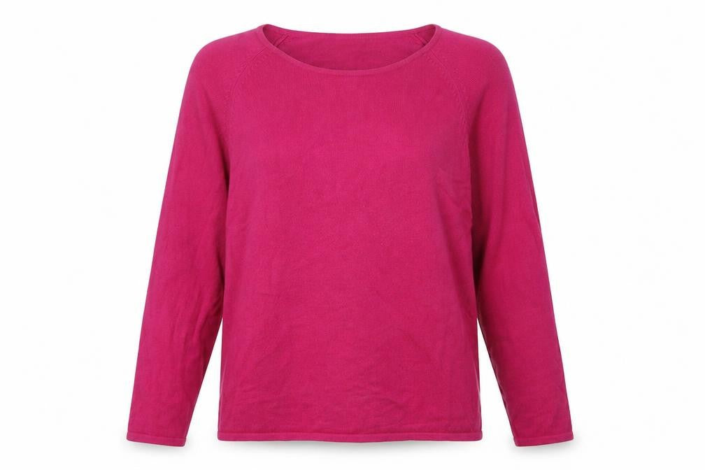 Marks and Spencer Womens Pink Round Neck Viscose Pullover Jumper Size 14