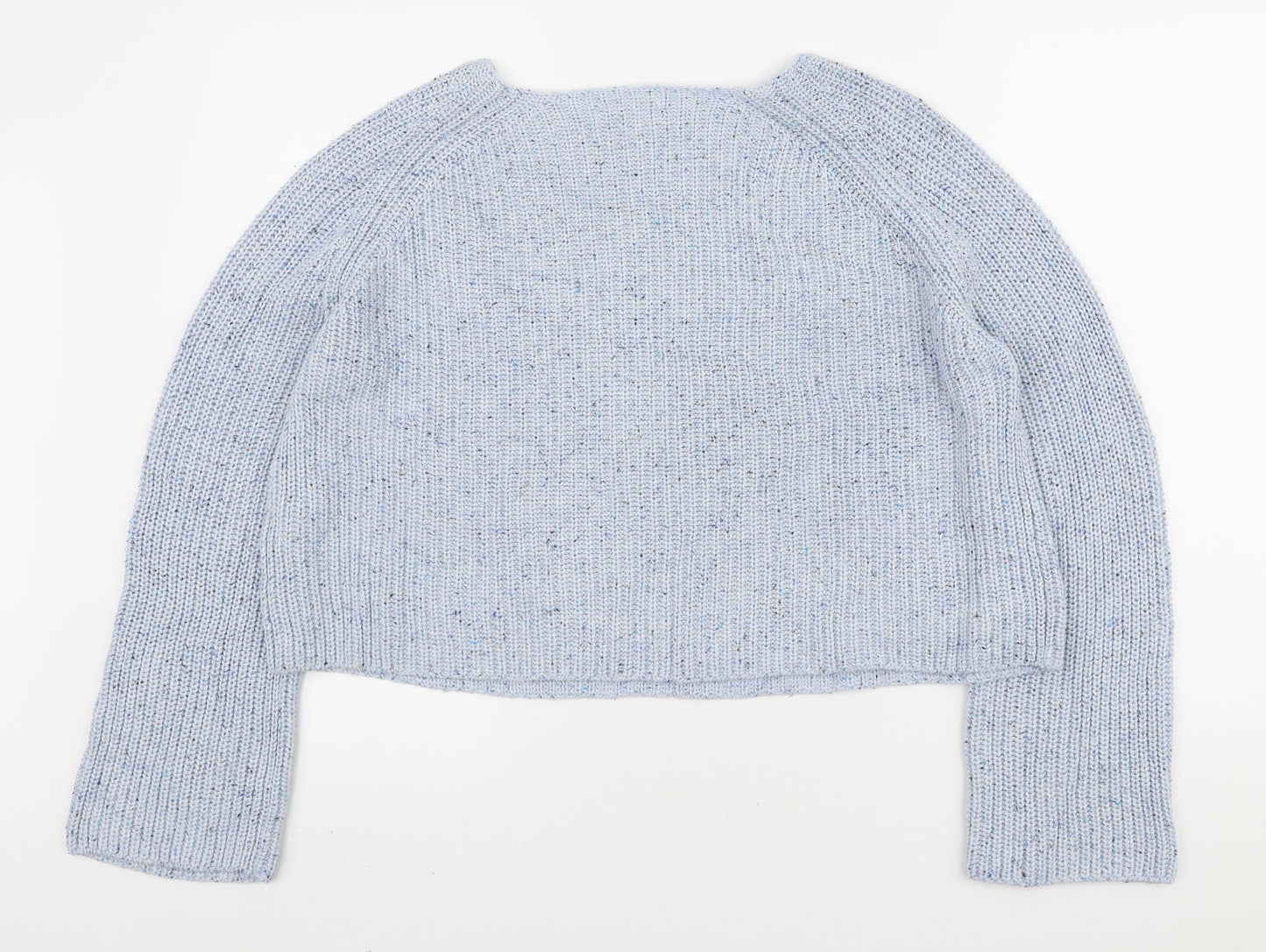H&M Womens Blue Boat Neck Acrylic Pullover Jumper Size M