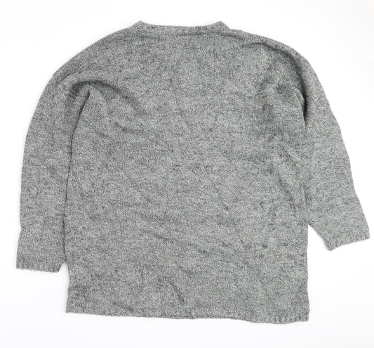 Pilot Mens Grey V-Neck Acrylic Pullover Jumper Size M