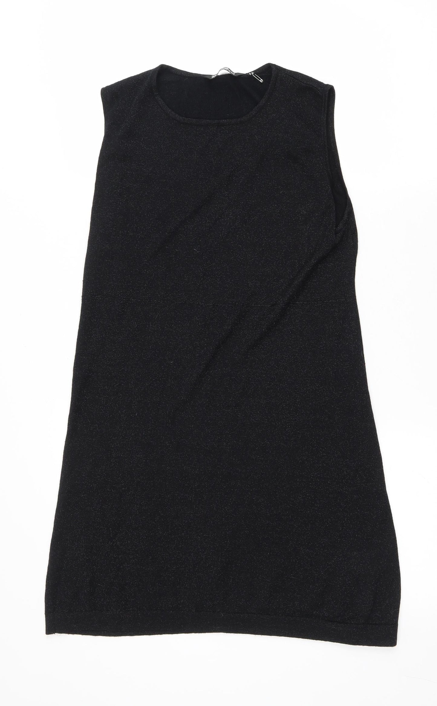 Brave Soul Womens Black Viscose Shift Size M Scoop Neck Pullover