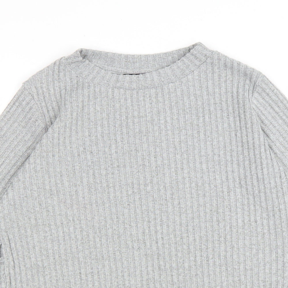 Dorothy Perkins Womens Grey Round Neck Polyester Pullover Jumper Size 6