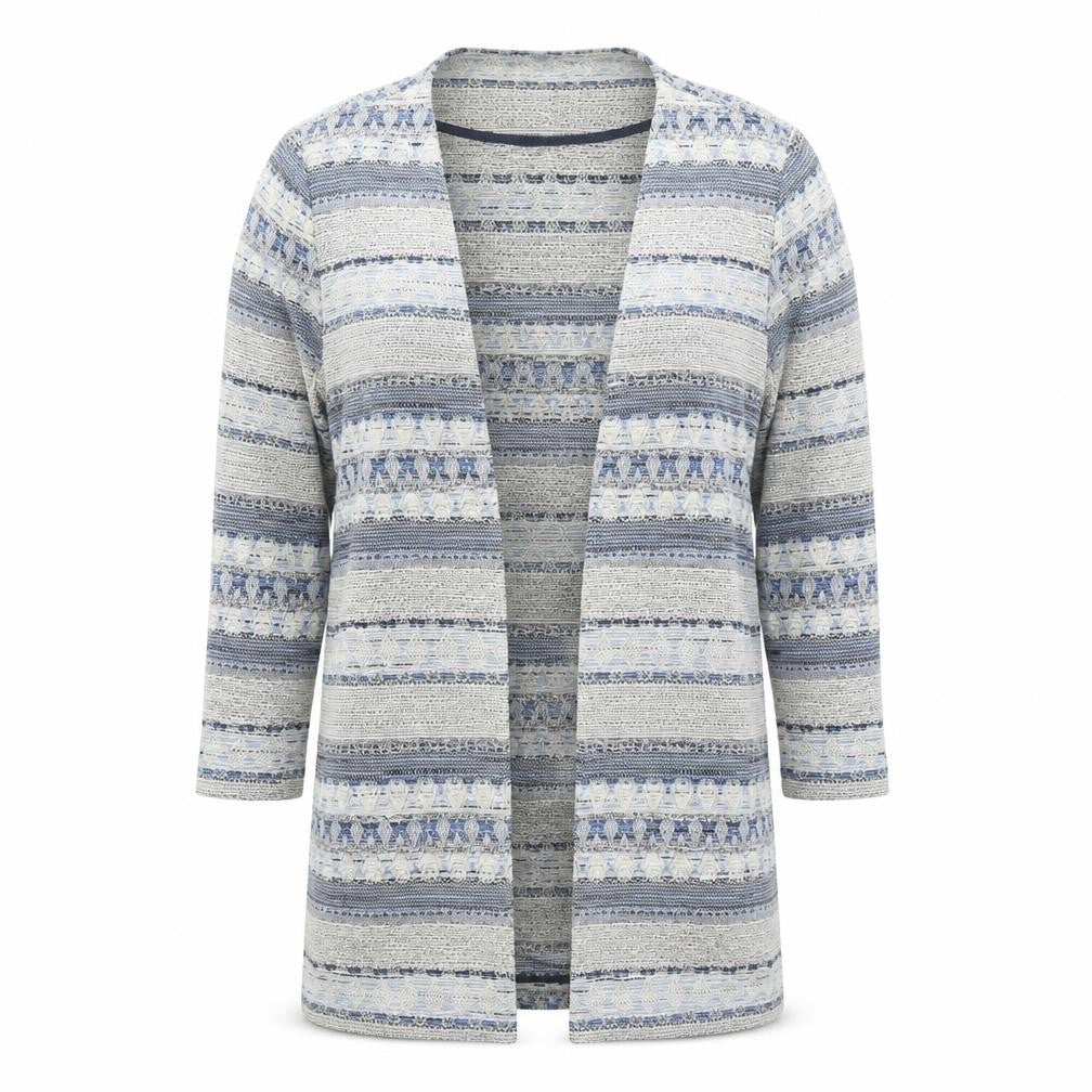 H&M Womens Blue V-Neck Striped Cotton Cardigan Jumper Size XS