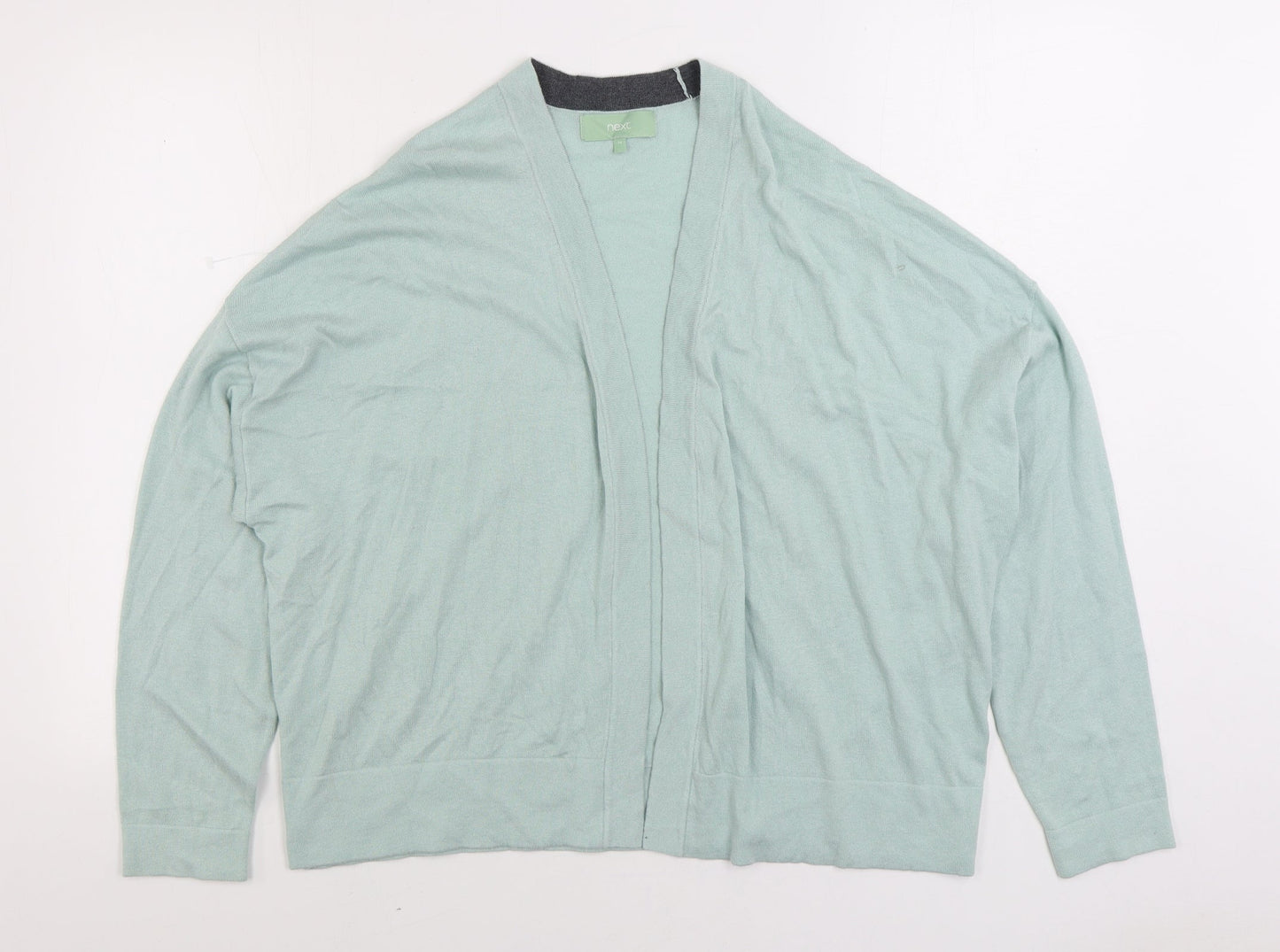 NEXT Womens Green V-Neck Cotton Cardigan Jumper Size 14
