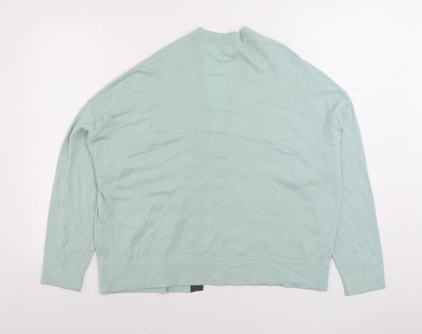 NEXT Womens Green V-Neck Cotton Cardigan Jumper Size 14