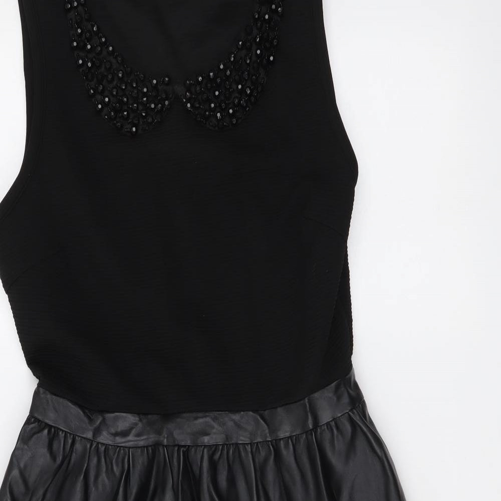Atmosphere Womens Black Polyester Skater Dress Size 10 Round Neck Pullover
