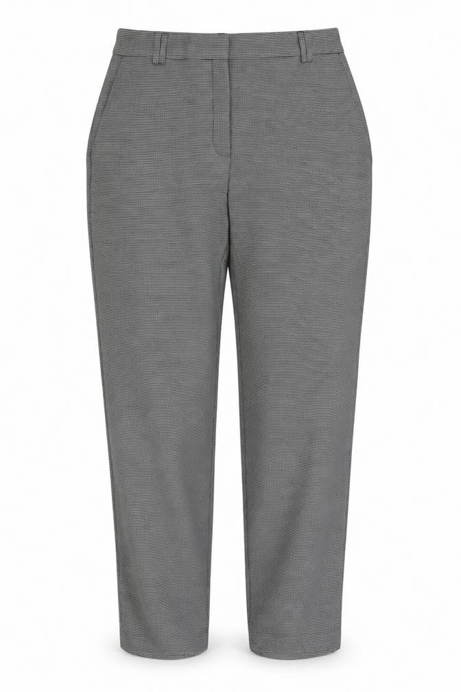 Marks and Spencer Womens Grey Geometric Polyester Trousers Size 12 L27 in Regular Button