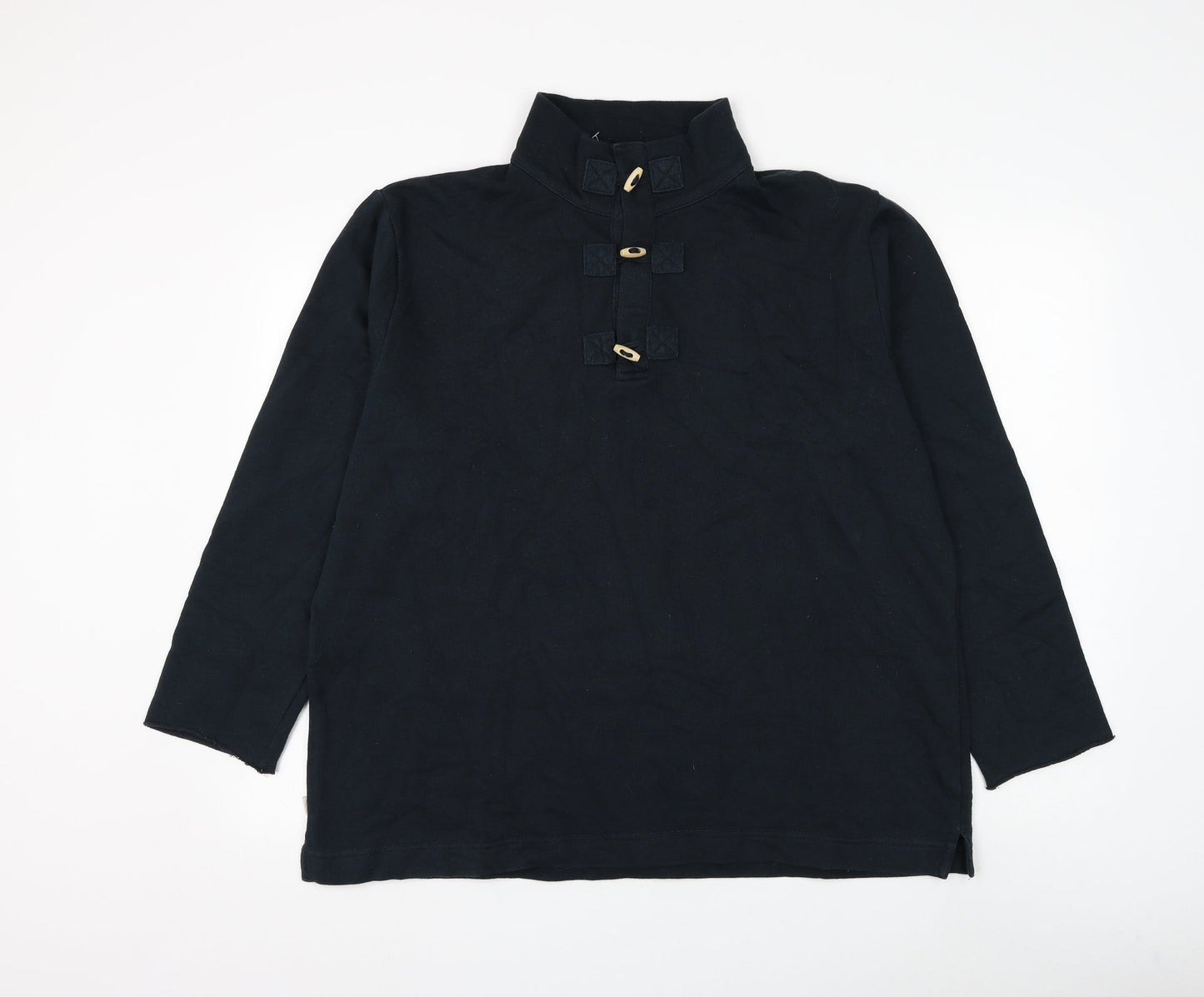 Preworn Mens Blue Cotton Henley Sweatshirt Size L