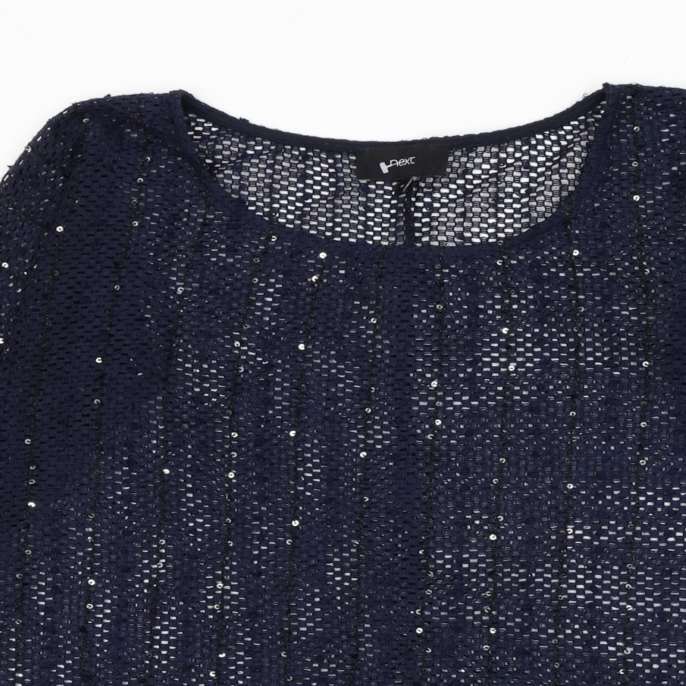 NEXT Womens Blue Round Neck Polyester Pullover Jumper Size 10
