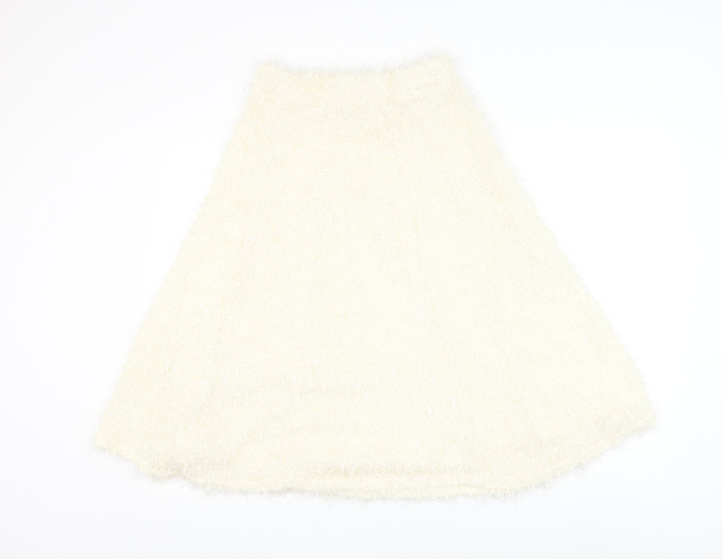 River Island Womens Ivory Polyester Skater Skirt Size 8