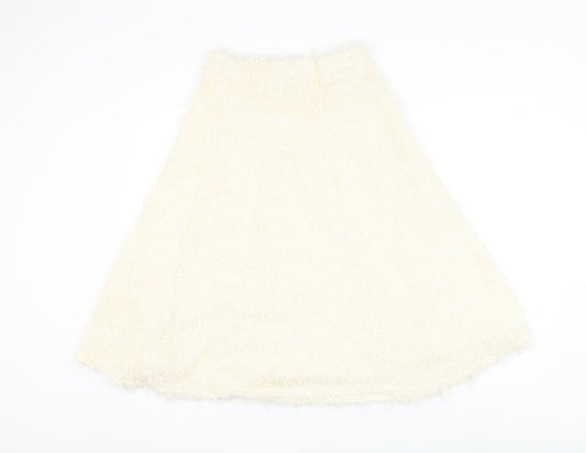 River Island Womens Ivory Polyester Skater Skirt Size 8