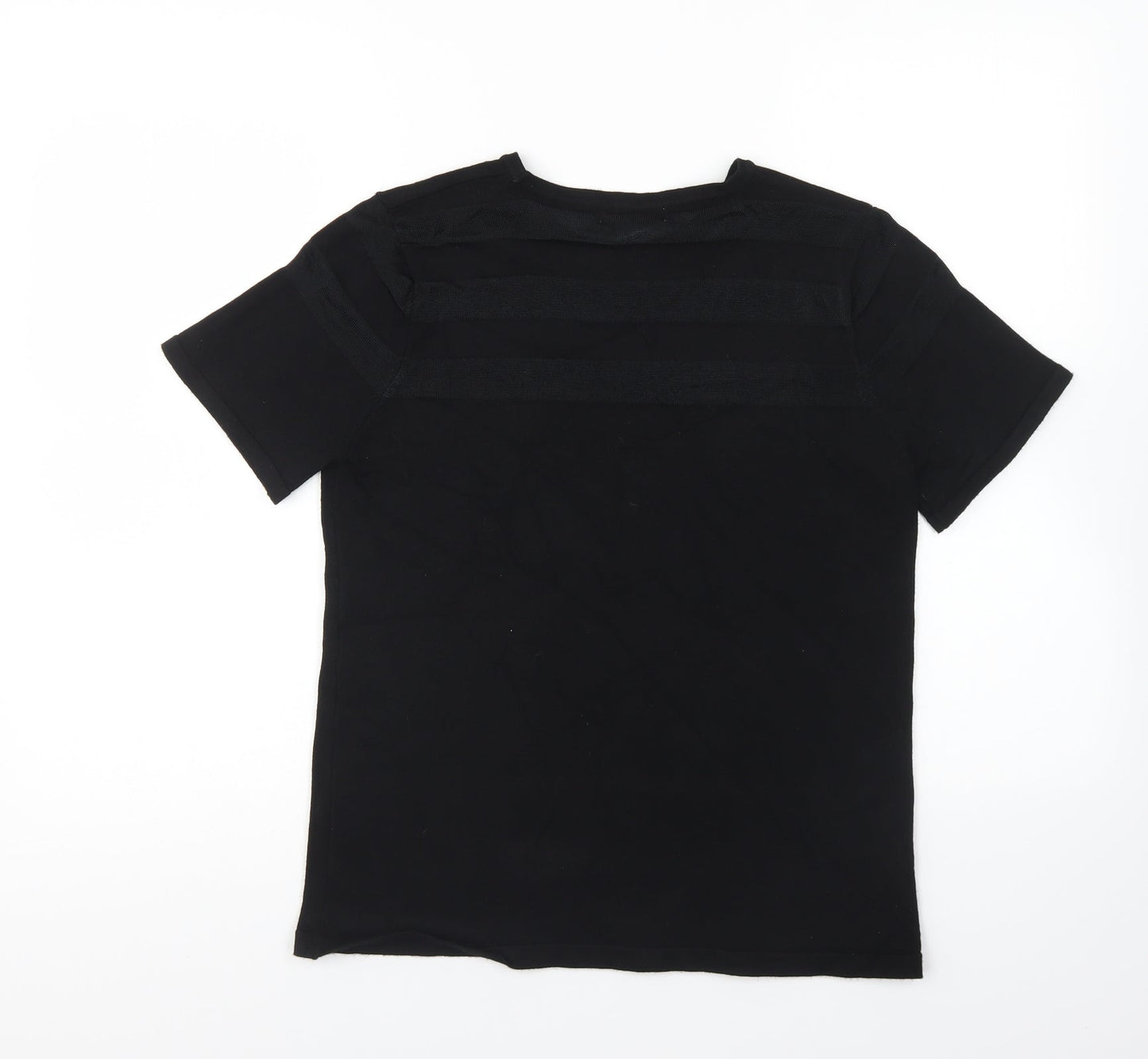 Carmen Womens Black Round Neck Rayon Pullover Jumper Size L