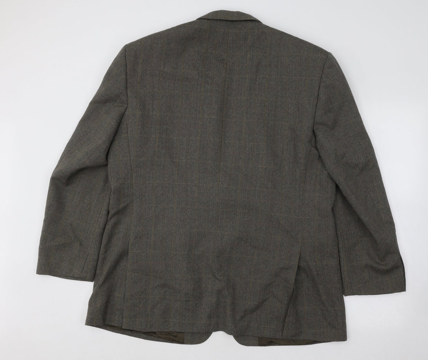 SCOTT Mens Brown Plaid Polyester Jacket Suit Jacket Size 44