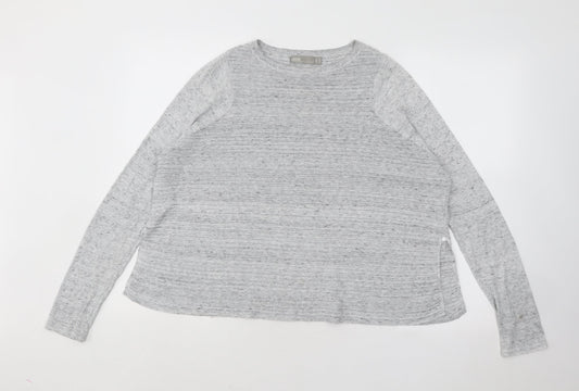 ASOS Womens Grey Round Neck Striped Polyester Pullover Jumper Size 8
