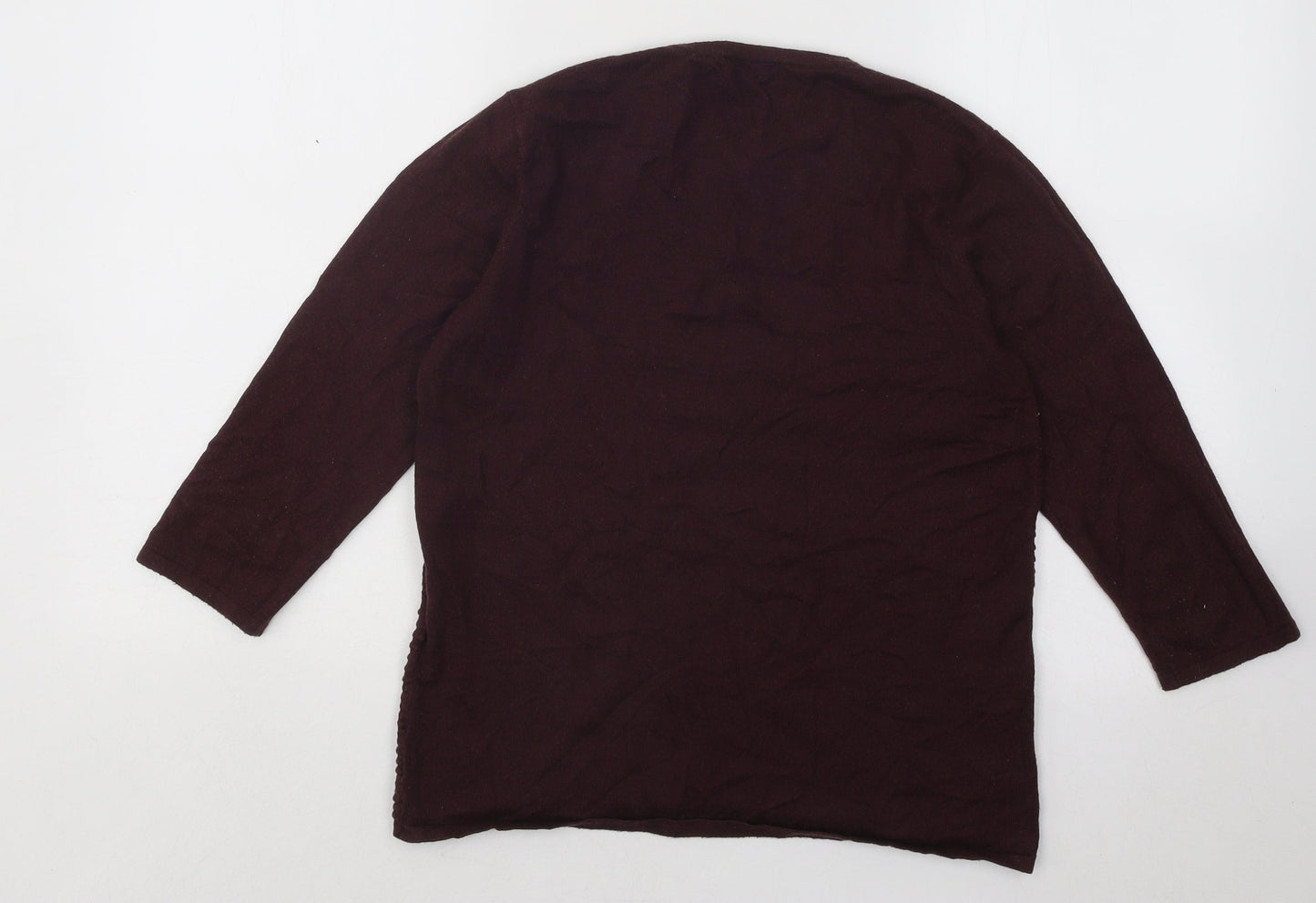 Warehouse Womens Purple Round Neck Geometric Viscose Pullover Jumper Size 12