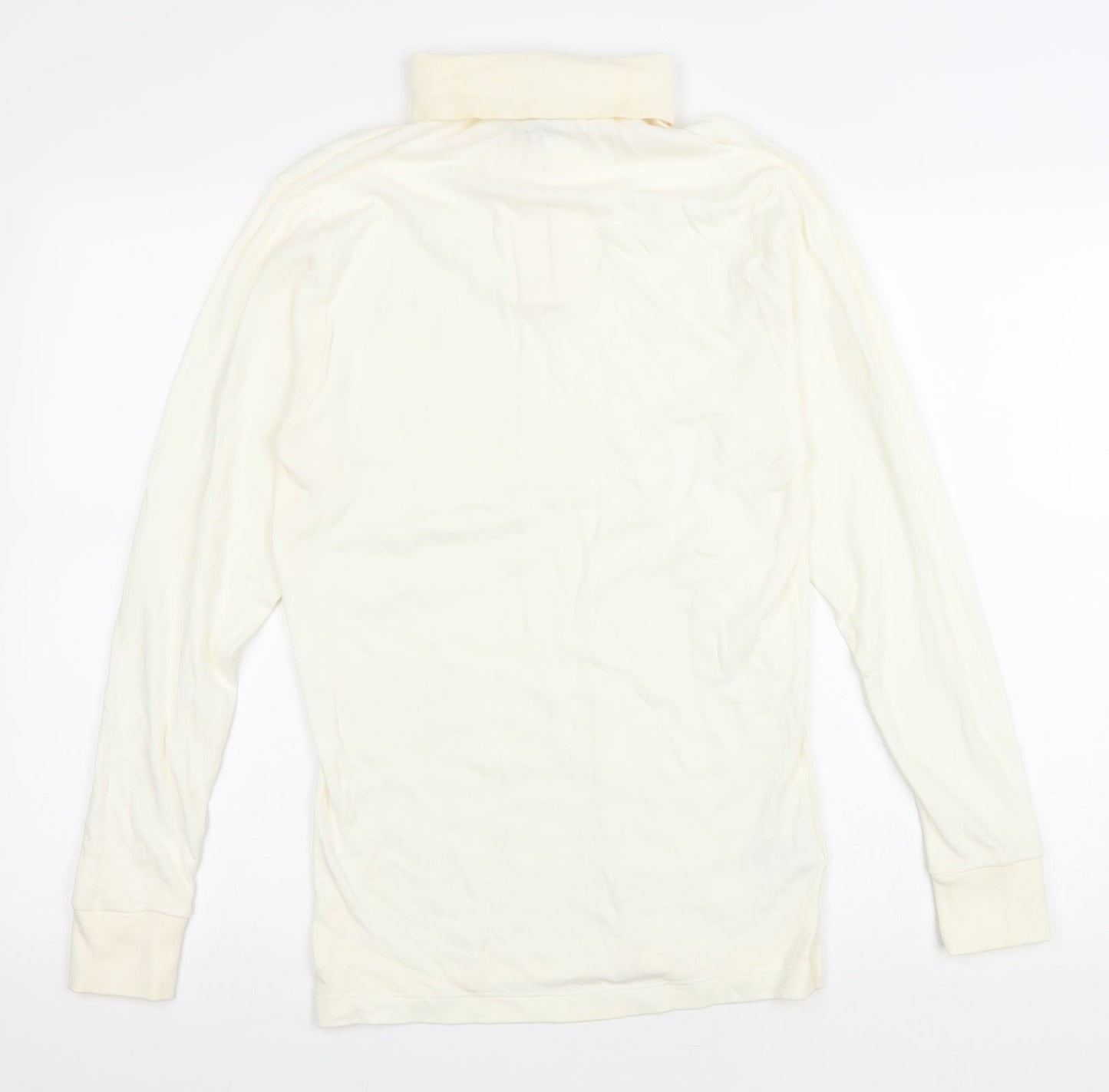 St Michael Womens Ivory Cotton Pullover Sweatshirt Size M Zip