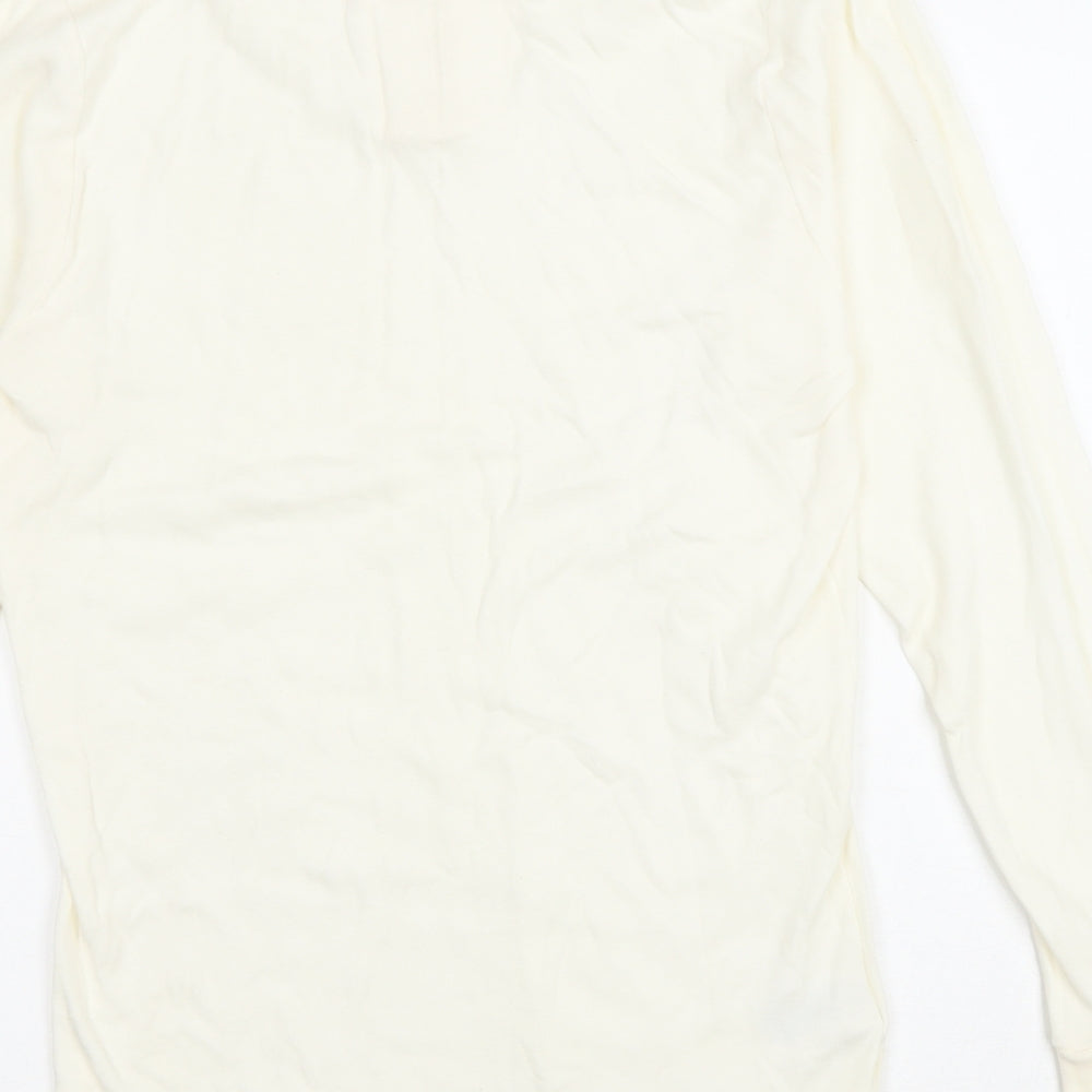 St Michael Womens Ivory Cotton Pullover Sweatshirt Size M Zip