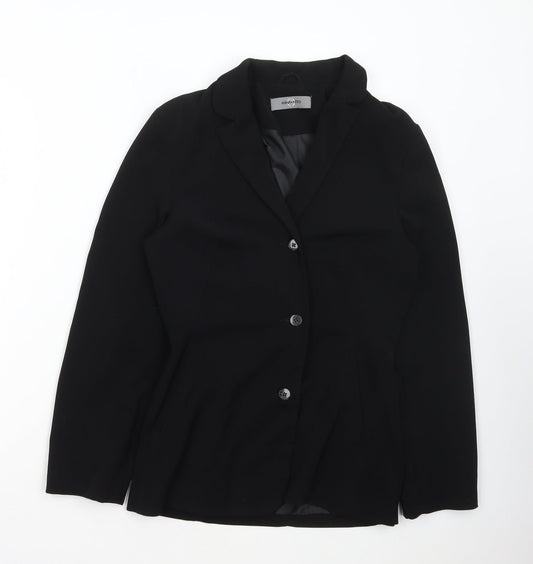 AMARANTO Womens Black Jacket Blazer Size 10 Button