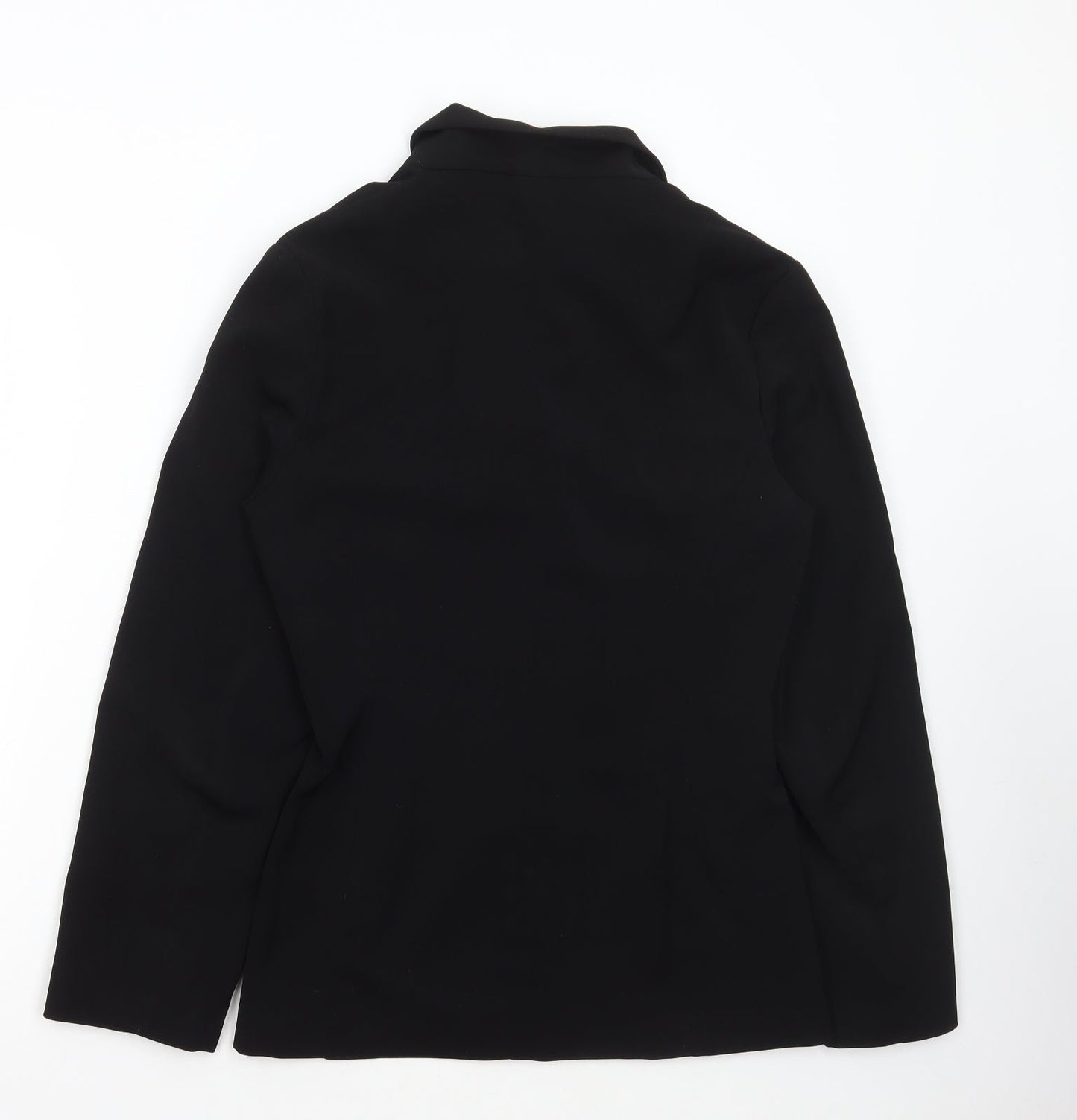 AMARANTO Womens Black Jacket Blazer Size 10 Button