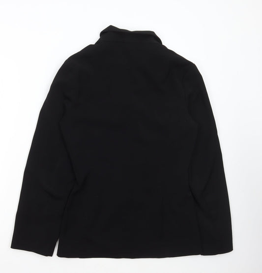 AMARANTO Womens Black Jacket Blazer Size 10 Button