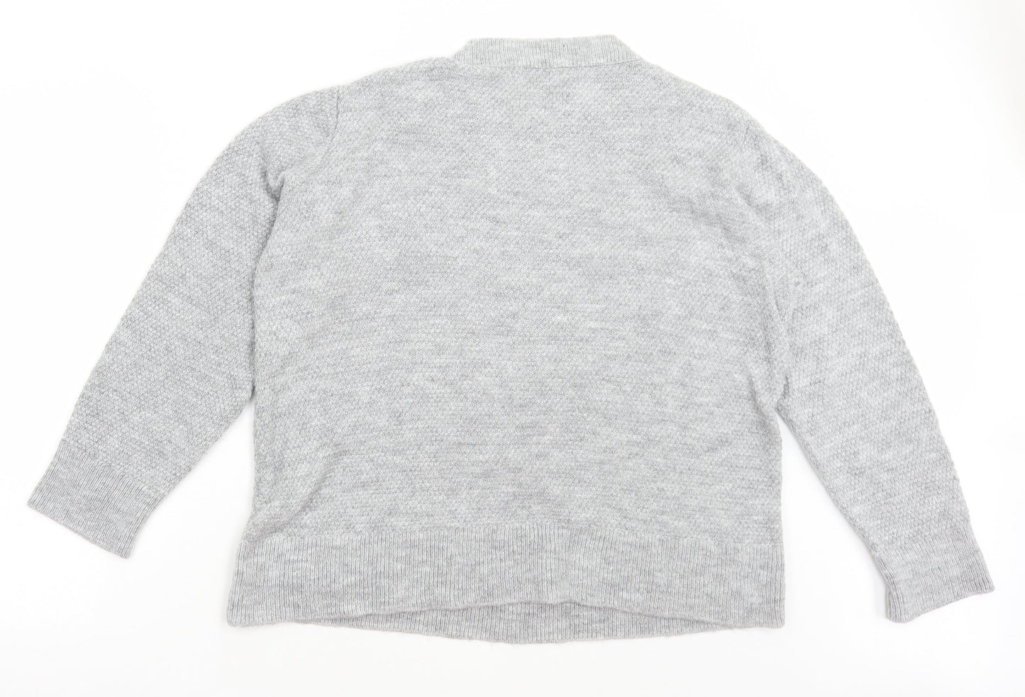 Matalan Womens Grey Round Neck Acrylic Pullover Jumper Size L