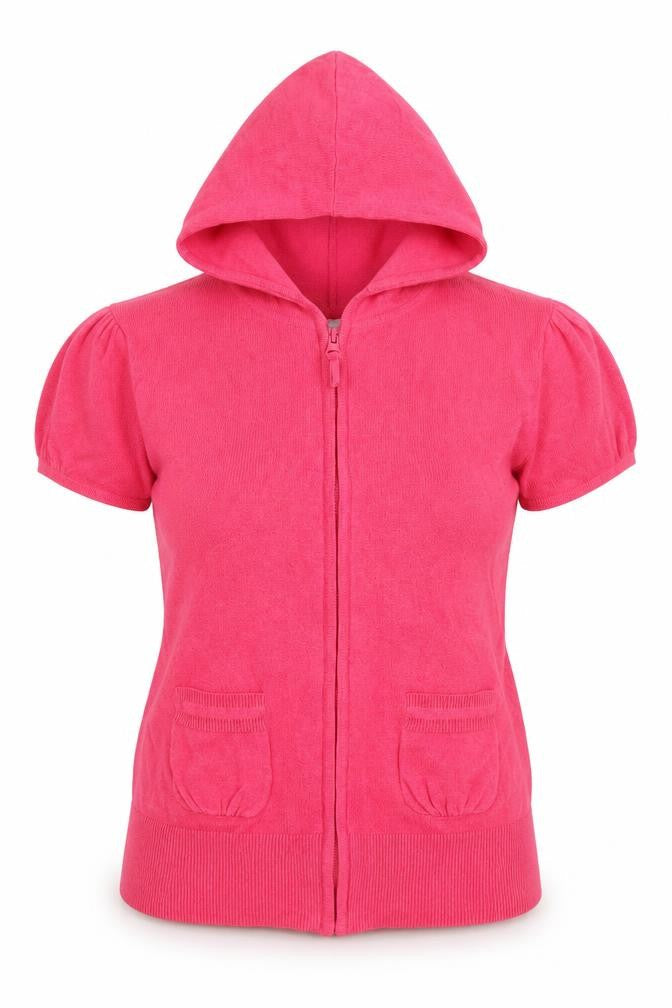 Spirit Union Womens Pink Round Neck Cotton Full Zip Jumper Size 14