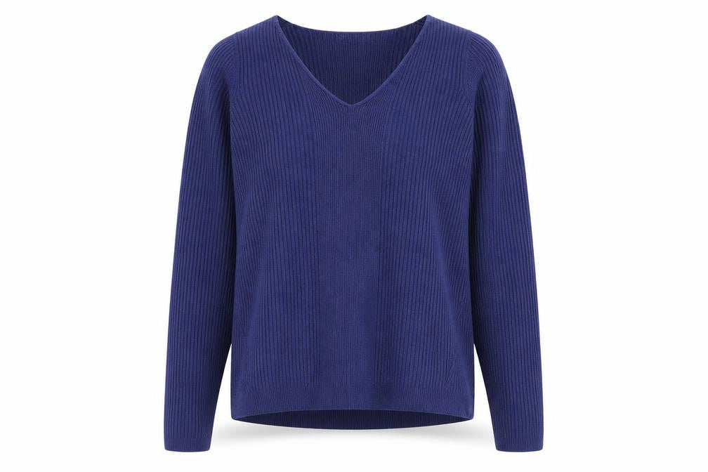 Marks and Spencer Womens Blue V-Neck Acrylic Pullover Jumper Size 10