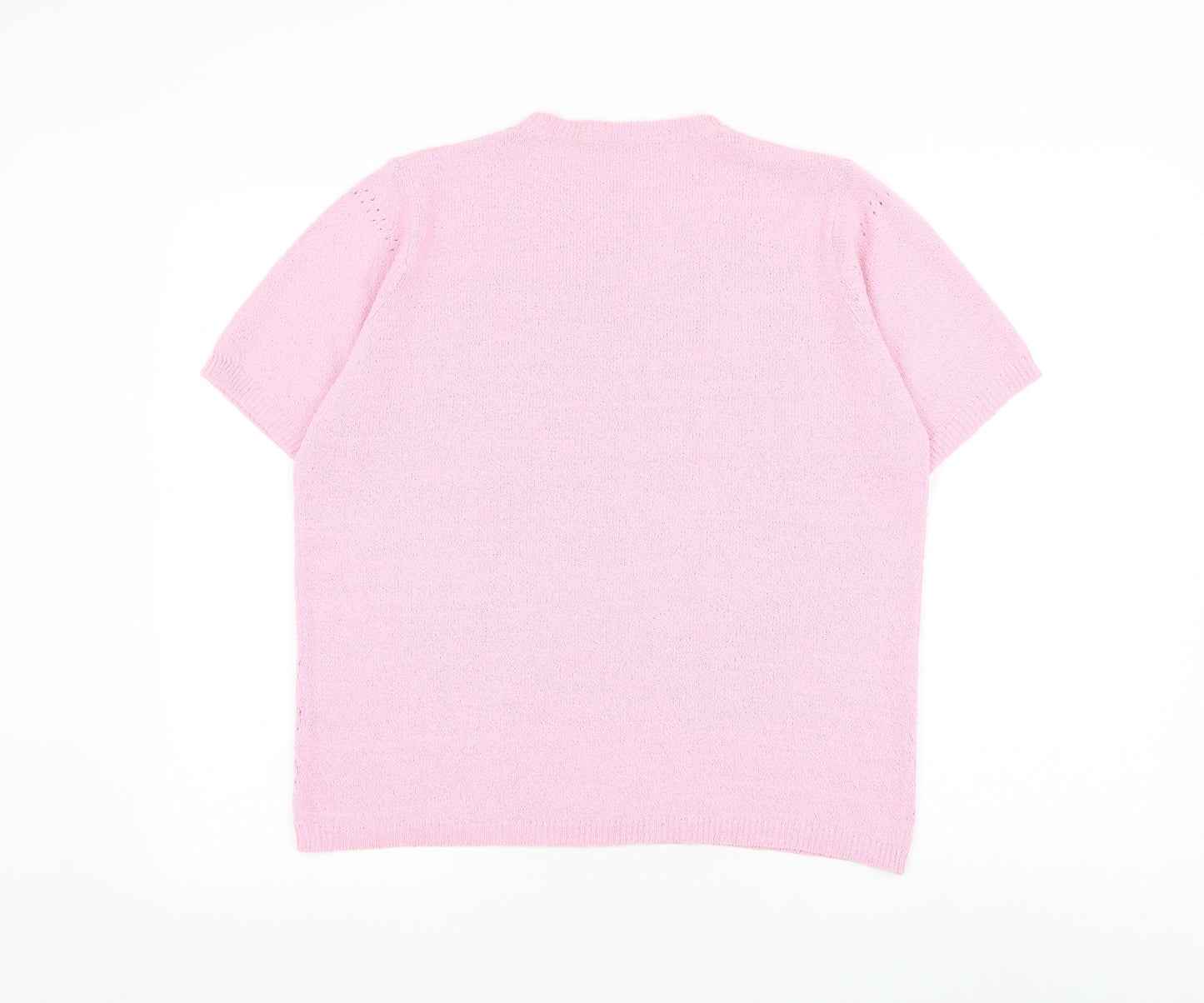 Berkertex Womens Pink Round Neck Acrylic Pullover Jumper Size 14