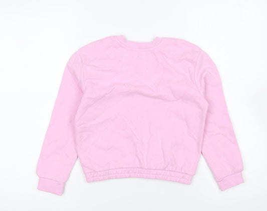Nutmeg Girls Pink Cotton Pullover Sweatshirt Size 8-9 Years Pullover - Be Happy