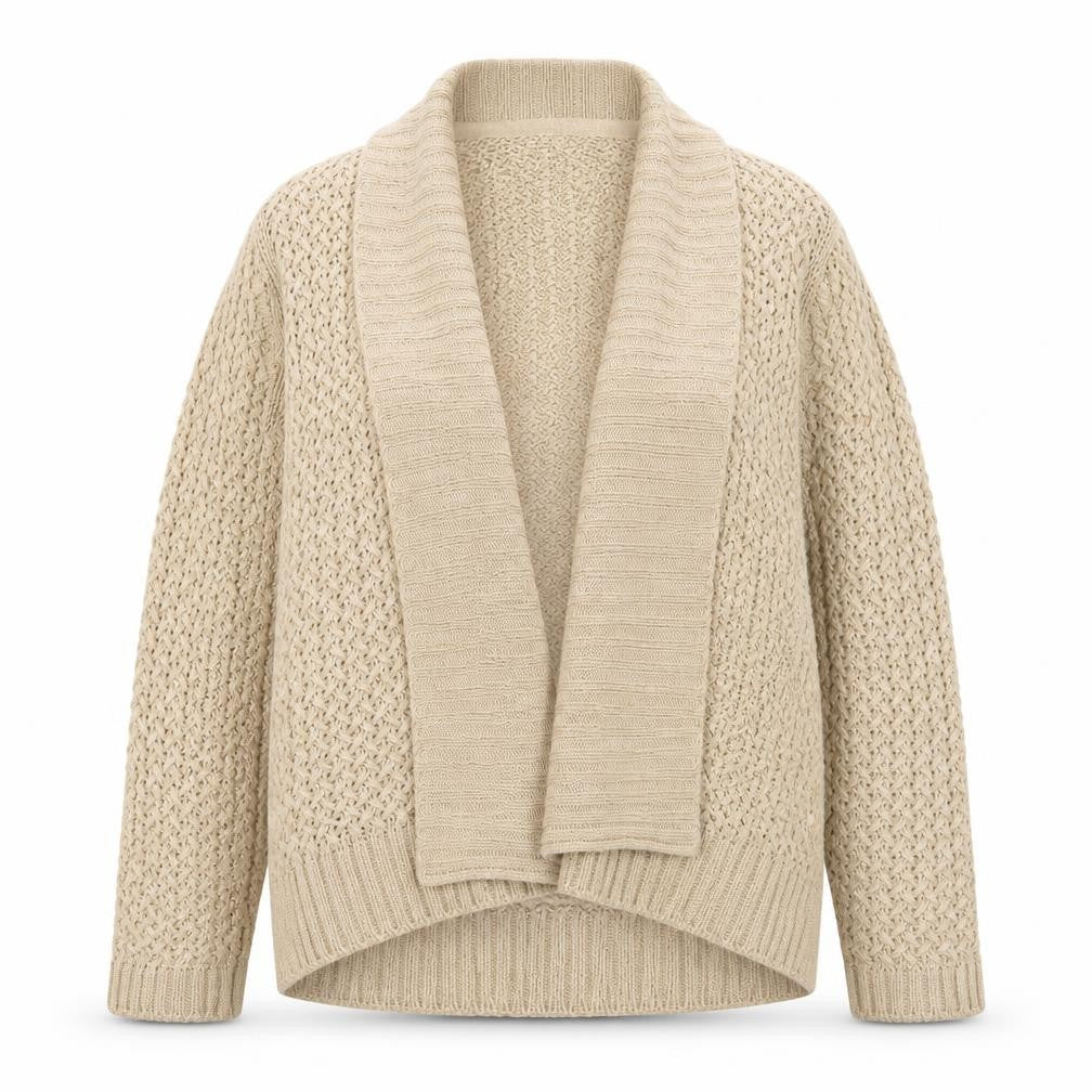 Debenhams Womens Beige V-Neck Acrylic Cardigan Jumper Size 14