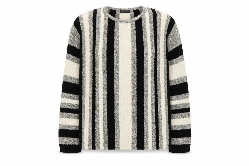 Marks and Spencer Womens Multicoloured Round Neck Striped Acrylic Pullover Jumper Size M