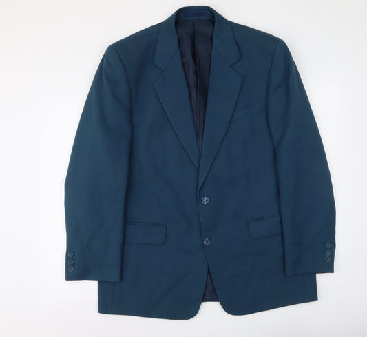 Essential Mens Blue Polyester Jacket Suit Jacket Size L