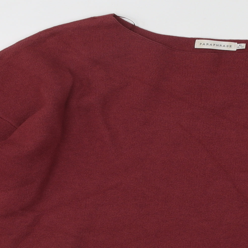 Paraphrase Womens Pink Boat Neck Viscose Pullover Jumper Size 16