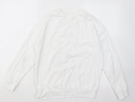 George Womens White Cotton Pullover Sweatshirt Size 8 Pullover - Mickey Mouse