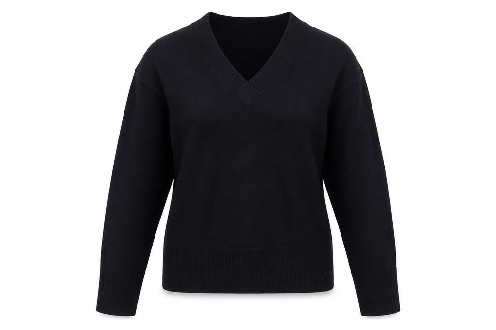 Marks and Spencer Womens Blue V-Neck Acrylic Pullover Jumper Size 8