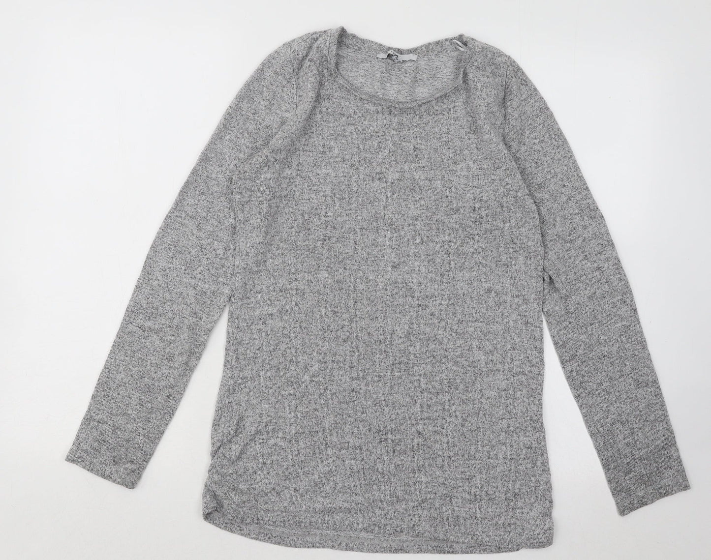 NEXT Womens Grey Round Neck Viscose Pullover Jumper Size 10