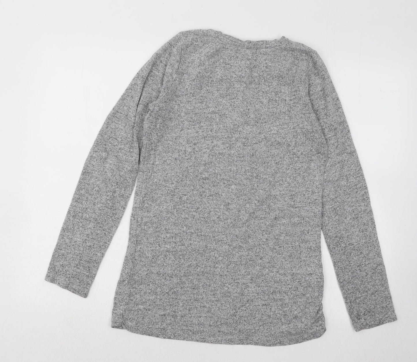 NEXT Womens Grey Round Neck Viscose Pullover Jumper Size 10