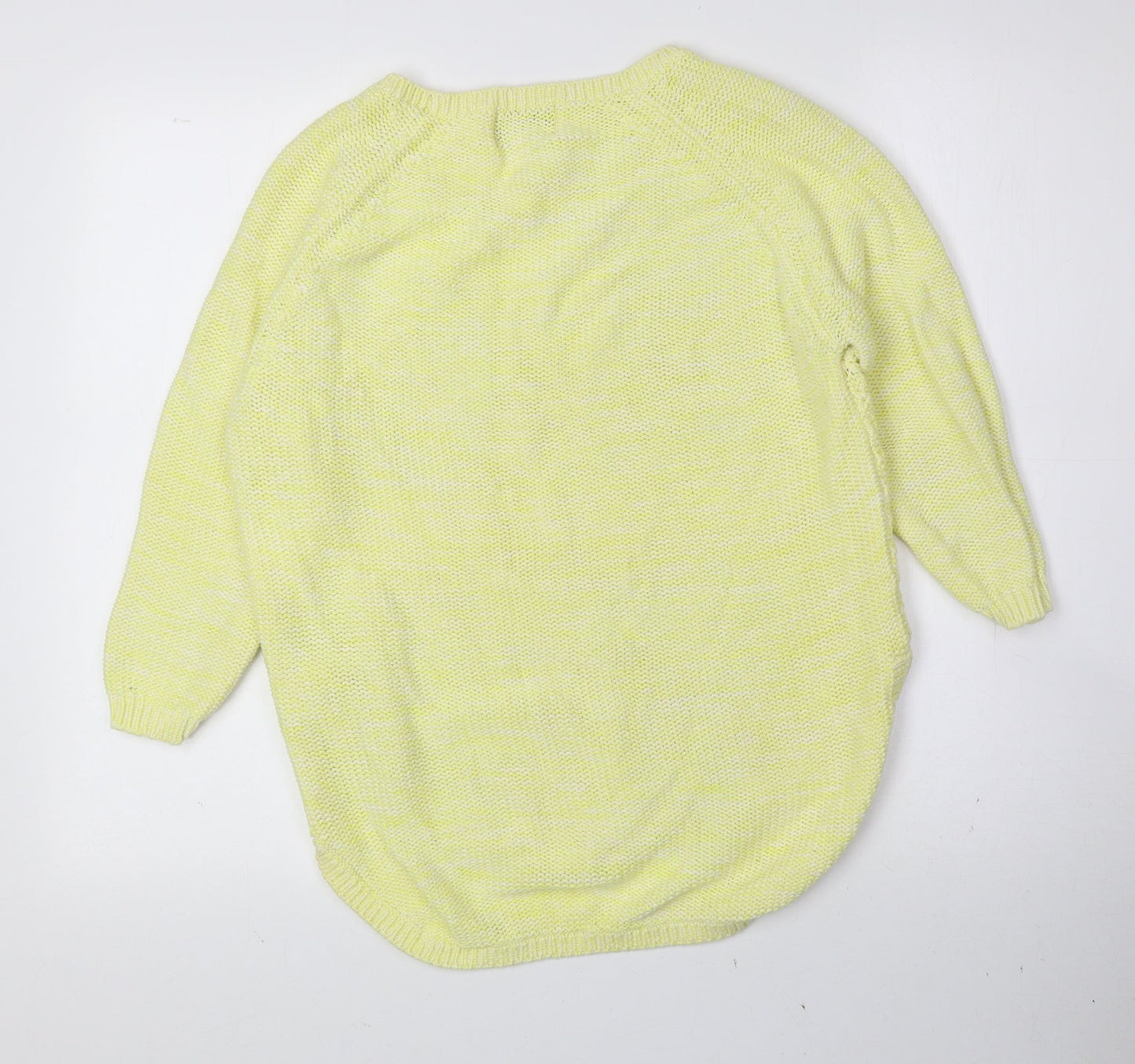 Papaya Womens Yellow Boat Neck Cotton Pullover Jumper Size S