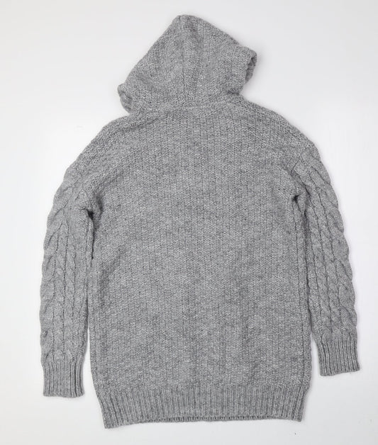 Heritage Mens Grey Crew Neck Acrylic Pullover Jumper Size S