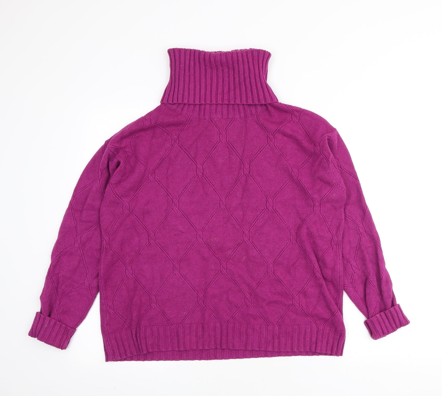 Preworn Womens Purple Roll Neck Viscose Pullover Jumper Size S